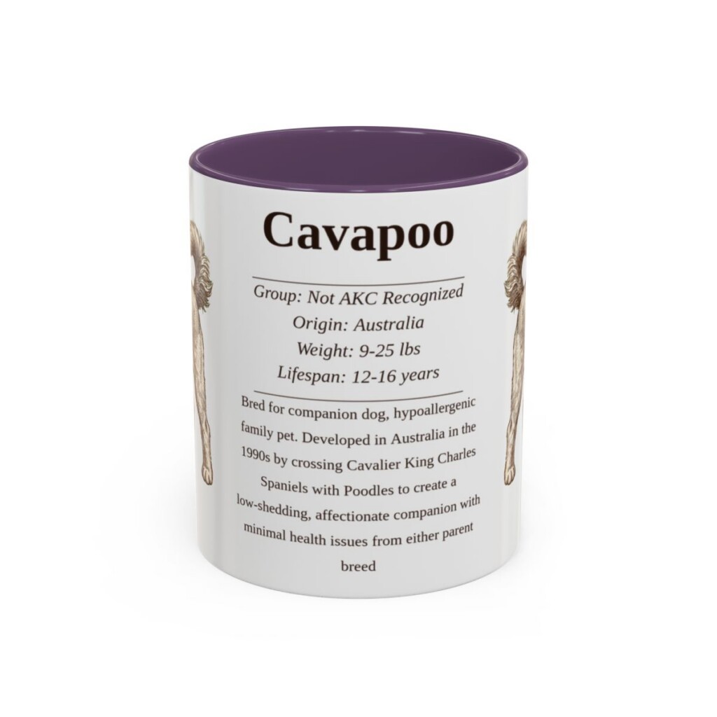 11oz Cavapoo Mug, Purple, front view
