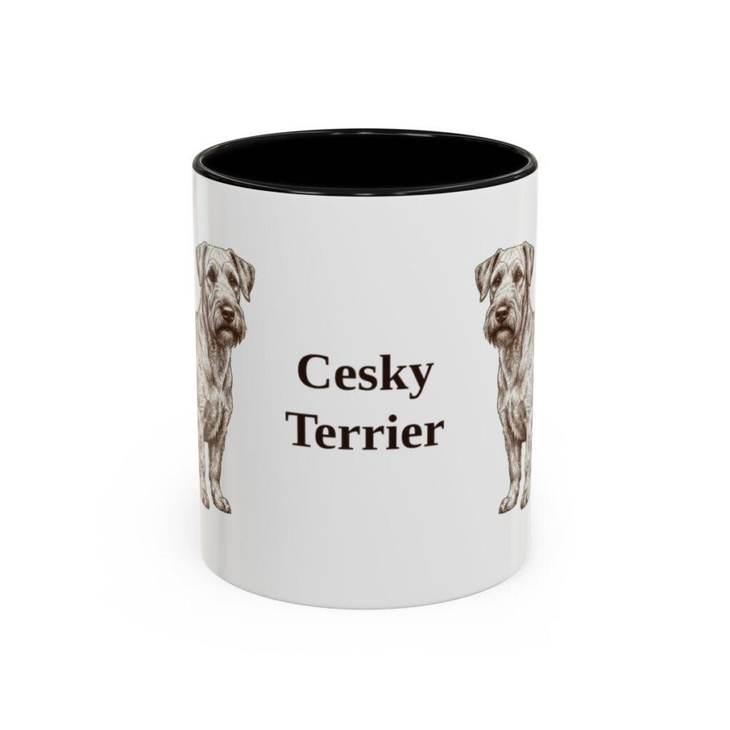 11oz Cesky Terrier Mug, Black, front view