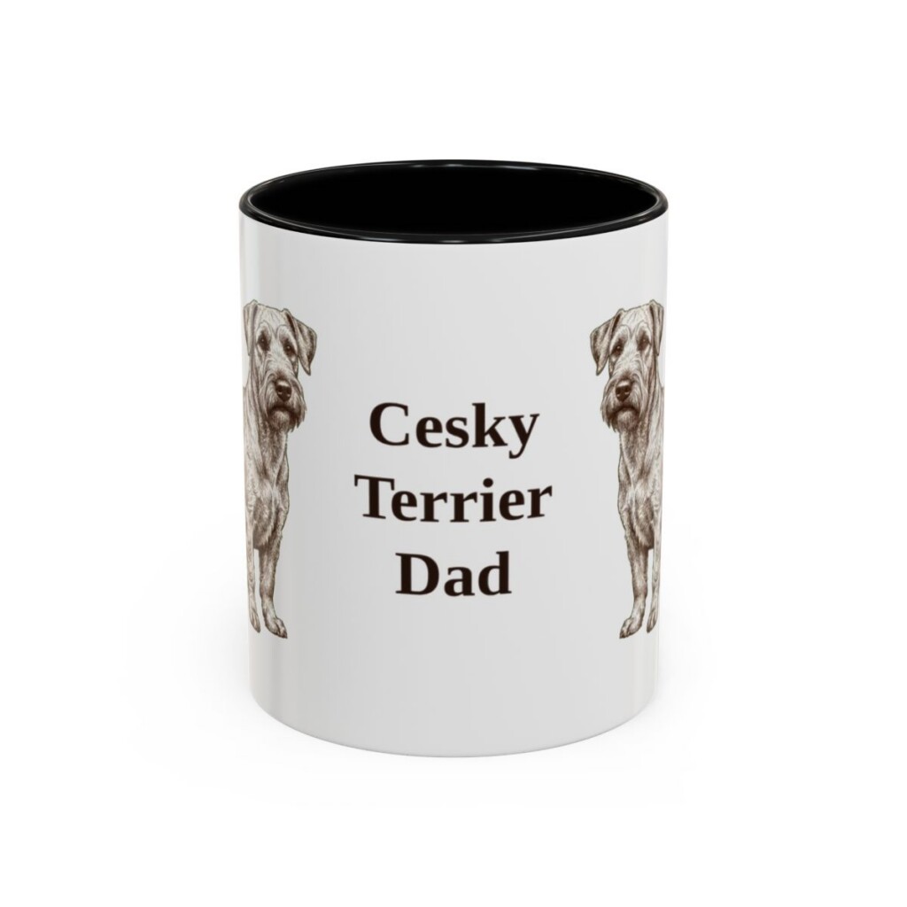 11oz Cesky Terrier Dog Dad Mug, Black, front view