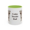 11oz Cesky Terrier Dog Dad Mug, Light Green, front view