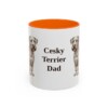 11oz Cesky Terrier Dog Dad Mug, Orange, front view