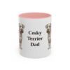 11oz Cesky Terrier Dog Dad Mug, Pink, front view