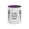 11oz Cesky Terrier Dog Dad Mug, Purple, front view