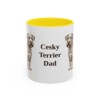 11oz Cesky Terrier Dog Dad Mug, Yellow, front view