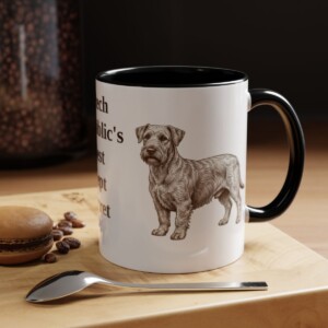 11oz Funny Cesky Terrier Mug, Black, lifestyle photo