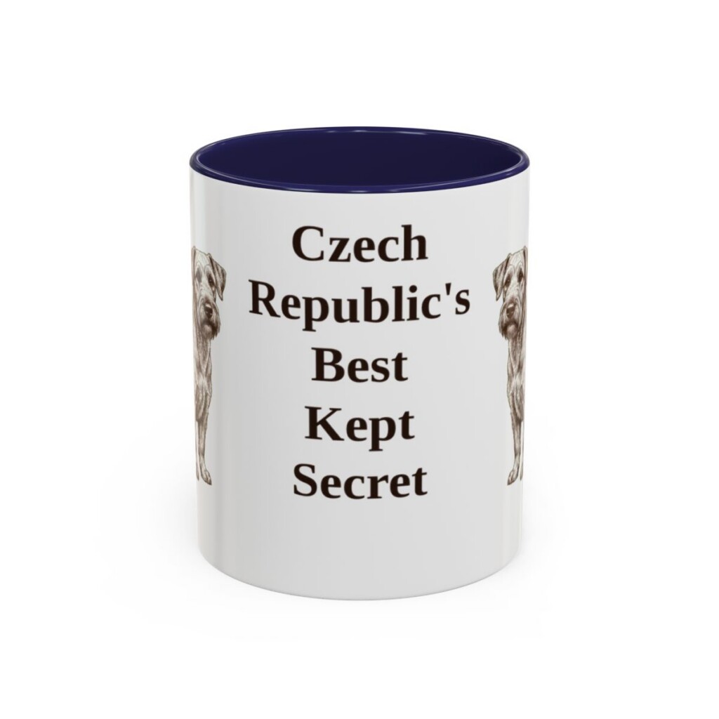 11oz-cesky-terrier-mug-humor-navy 11oz Funny Cesky Terrier Mug, Navy, front view