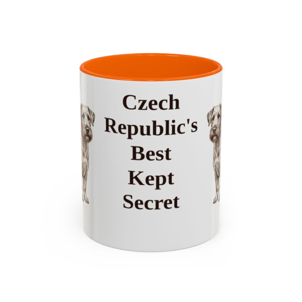 11oz-cesky-terrier-mug-humor-orange 11oz Funny Cesky Terrier Mug, Orange, front view