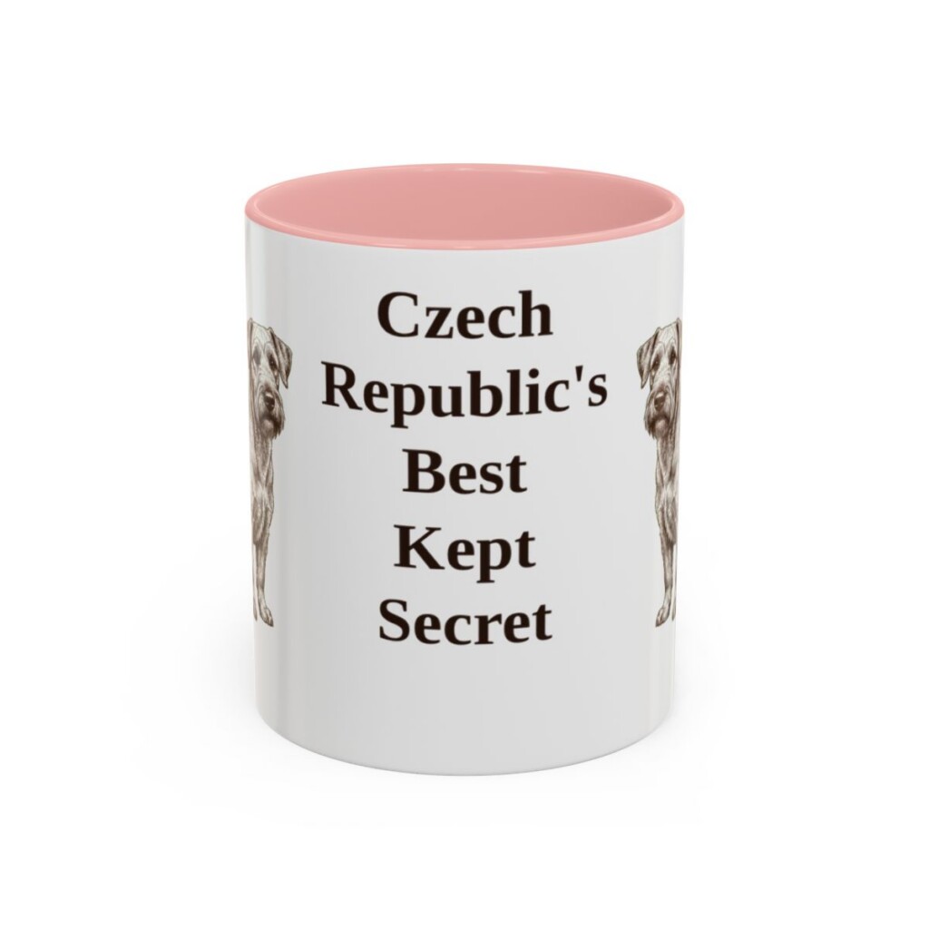 11oz-cesky-terrier-mug-humor-pink 11oz Funny Cesky Terrier Mug, Pink, front view