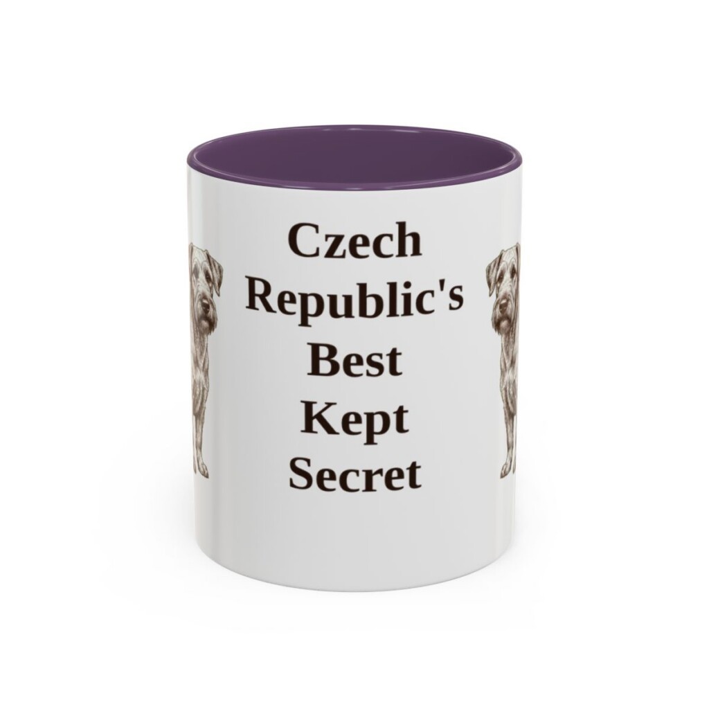 11oz-cesky-terrier-mug-humor-purple 11oz Funny Cesky Terrier Mug, Purple, front view