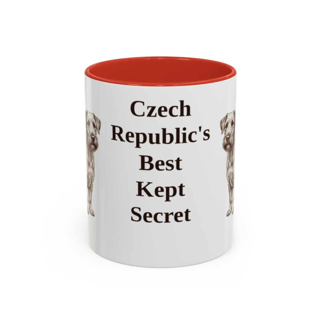 11oz-cesky-terrier-mug-humor-red 11oz Funny Cesky Terrier Mug, Red, front view