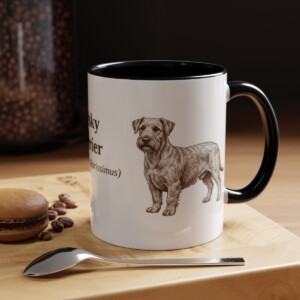 11oz Cesky Terrier Latin Mug, Black, lifestyle photo