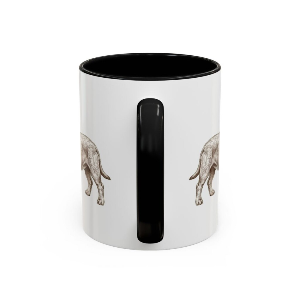 11oz Cesky Terrier Latin Mug, Black, back view
