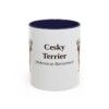 11oz Cesky Terrier Latin Mug, Navy, front view