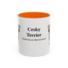 11oz Cesky Terrier Latin Mug, Orange, front view