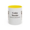 11oz Cesky Terrier Latin Mug, Yellow, front view