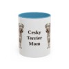 11oz Cesky Terrier Dog Mom Mug, Light Blue, front view