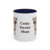 11oz Cesky Terrier Dog Mom Mug, Navy, front view