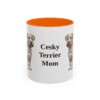 11oz Cesky Terrier Dog Mom Mug, Orange, front view