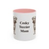 11oz Cesky Terrier Dog Mom Mug, Pink, front view