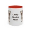 11oz Cesky Terrier Dog Mom Mug, Red, front view