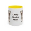 11oz Cesky Terrier Dog Mom Mug, Yellow, front view