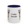 11oz Cesky Terrier Mug, Navy, front view