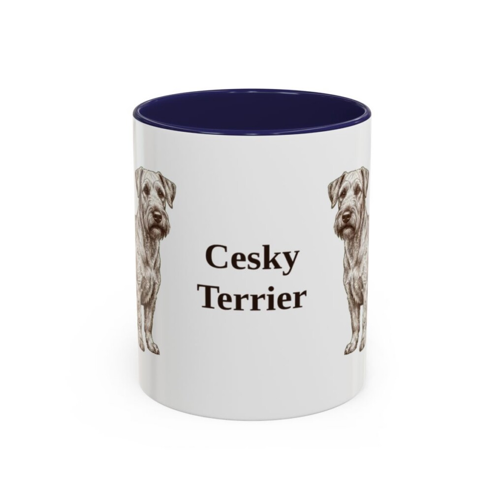 11oz Cesky Terrier Mug, Navy, front view