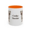 11oz Cesky Terrier Mug, Orange, front view