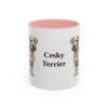 11oz Cesky Terrier Mug, Pink, front view