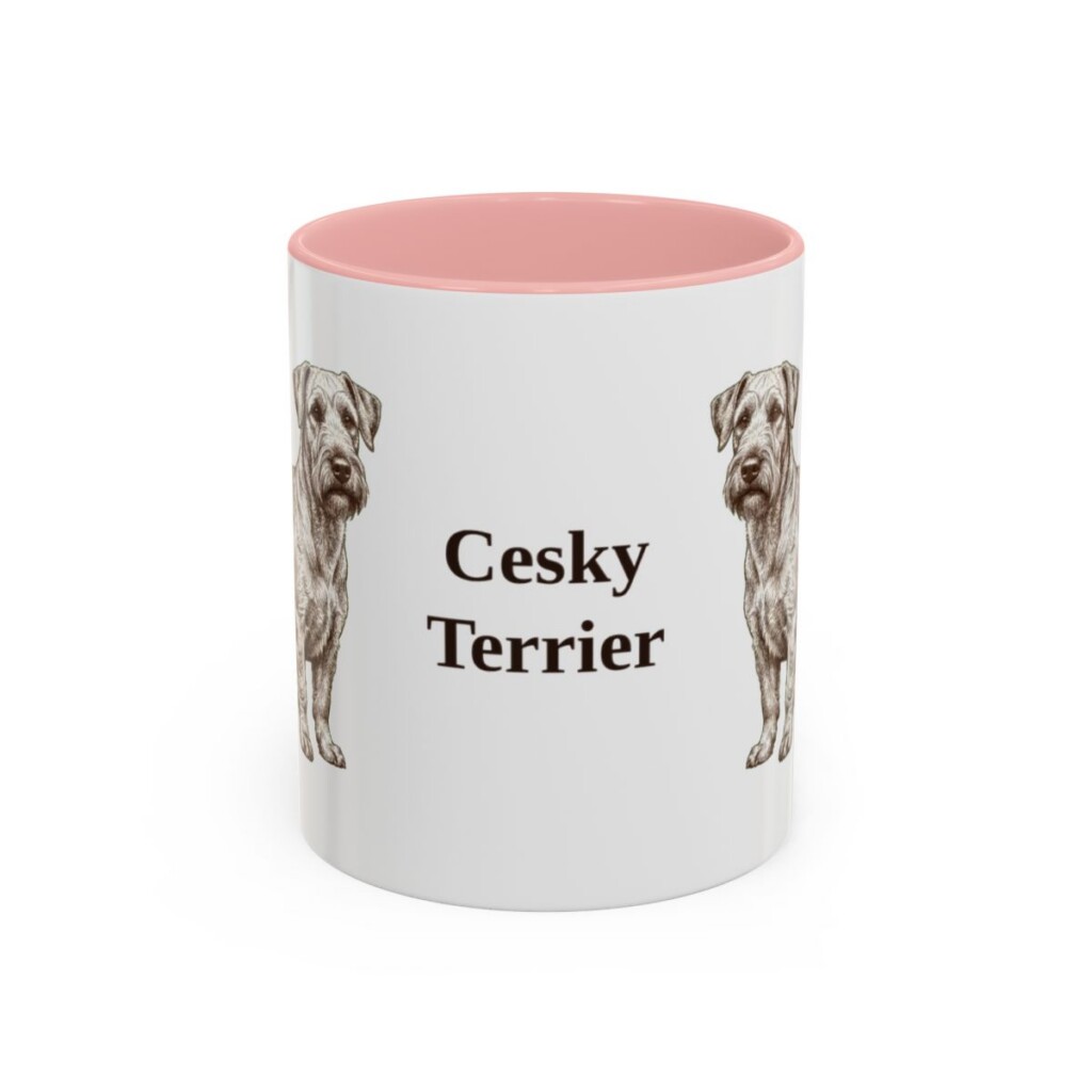 11oz Cesky Terrier Mug, Pink, front view