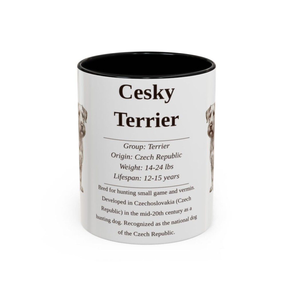 11oz Cesky Terrier Mug, Black, front view