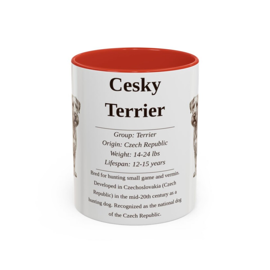 11oz Cesky Terrier Mug, Red, front view