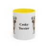 11oz Cesky Terrier Mug, Yellow, front view