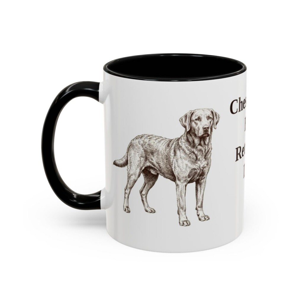 11oz Chesapeake Bay Retriever Dog Dad Mug, Black, left side view