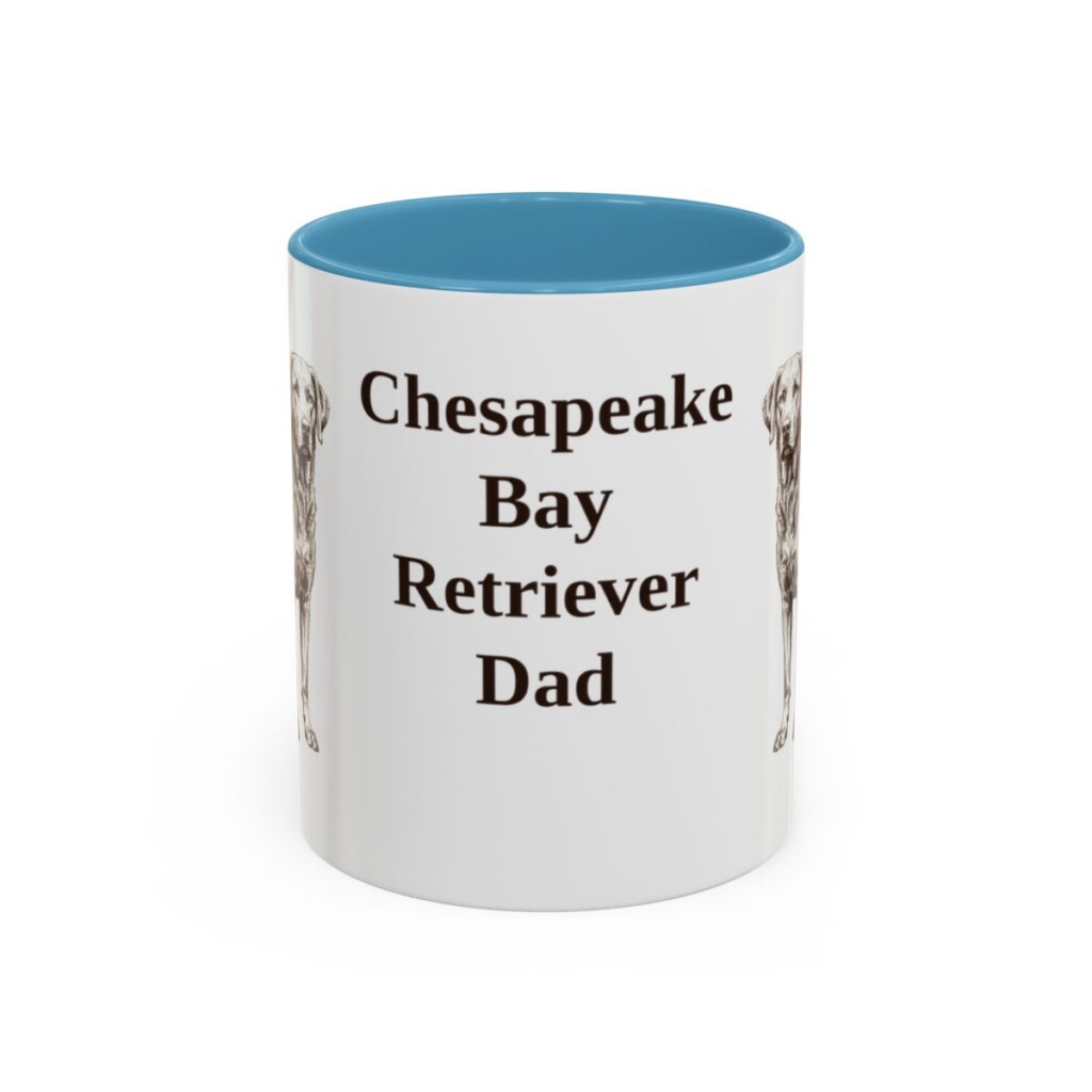 11oz Chesapeake Bay Retriever Dog Dad Mug, Light Blue, front view
