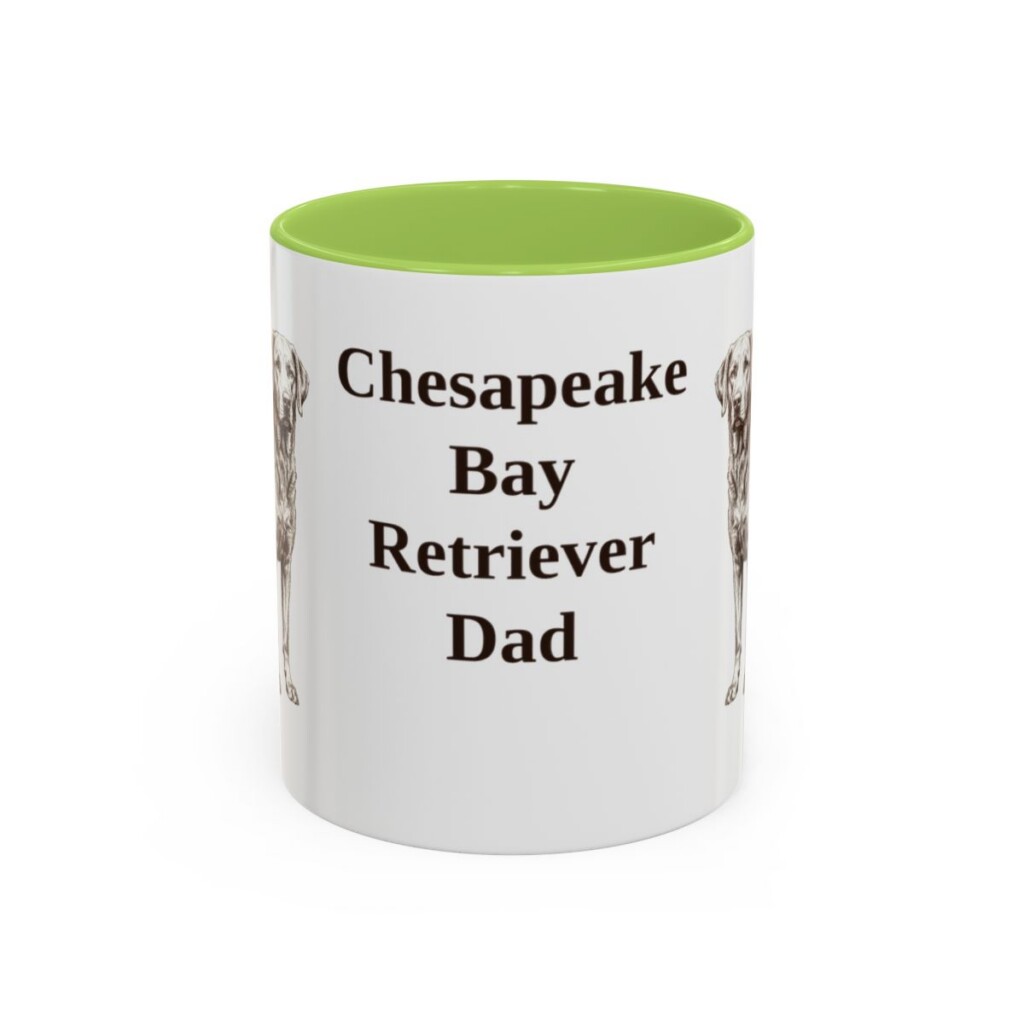 11oz Chesapeake Bay Retriever Dog Dad Mug, Light Green, front view