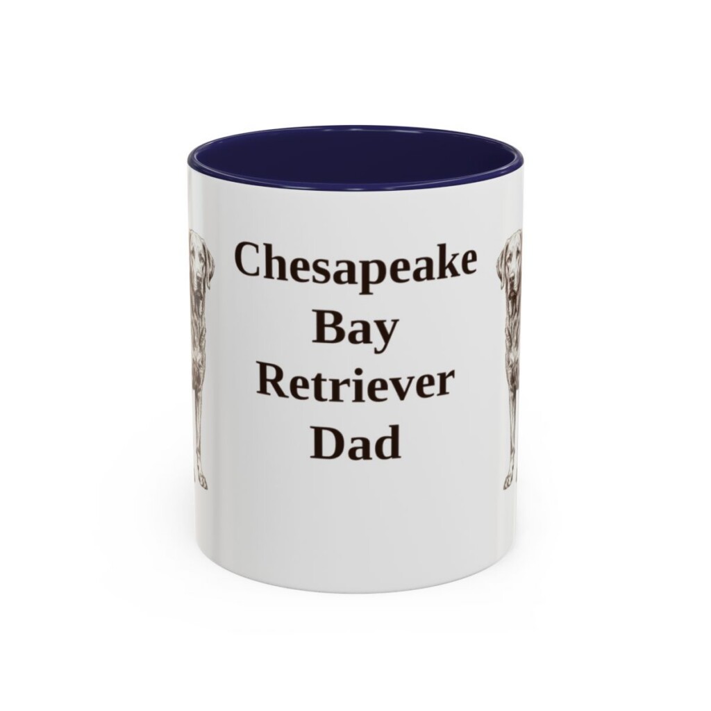 11oz Chesapeake Bay Retriever Dog Dad Mug, Navy, front view