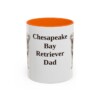 11oz Chesapeake Bay Retriever Dog Dad Mug, Orange, front view