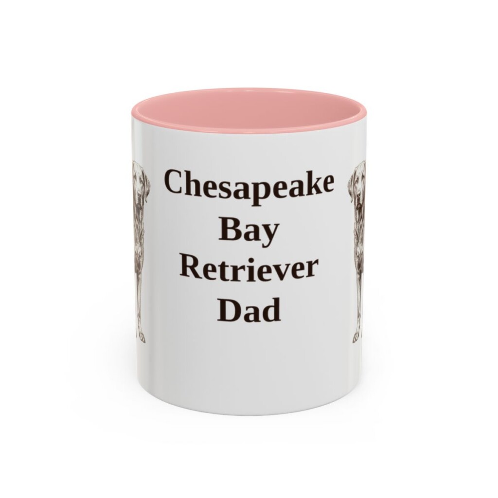 11oz Chesapeake Bay Retriever Dog Dad Mug, Pink, front view