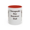 11oz Chesapeake Bay Retriever Dog Dad Mug, Red, front view