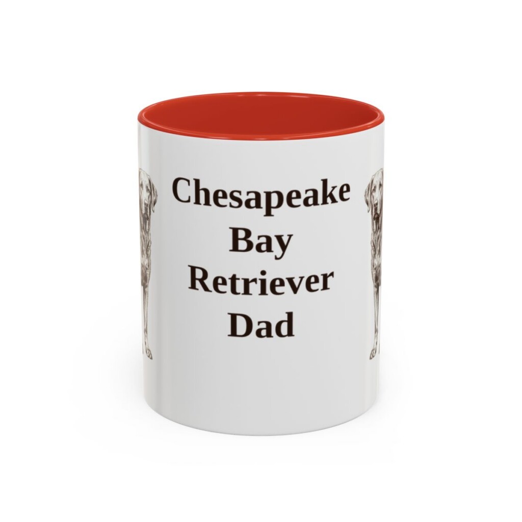 11oz Chesapeake Bay Retriever Dog Dad Mug, Red, front view