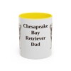 11oz Chesapeake Bay Retriever Dog Dad Mug, Yellow, front view