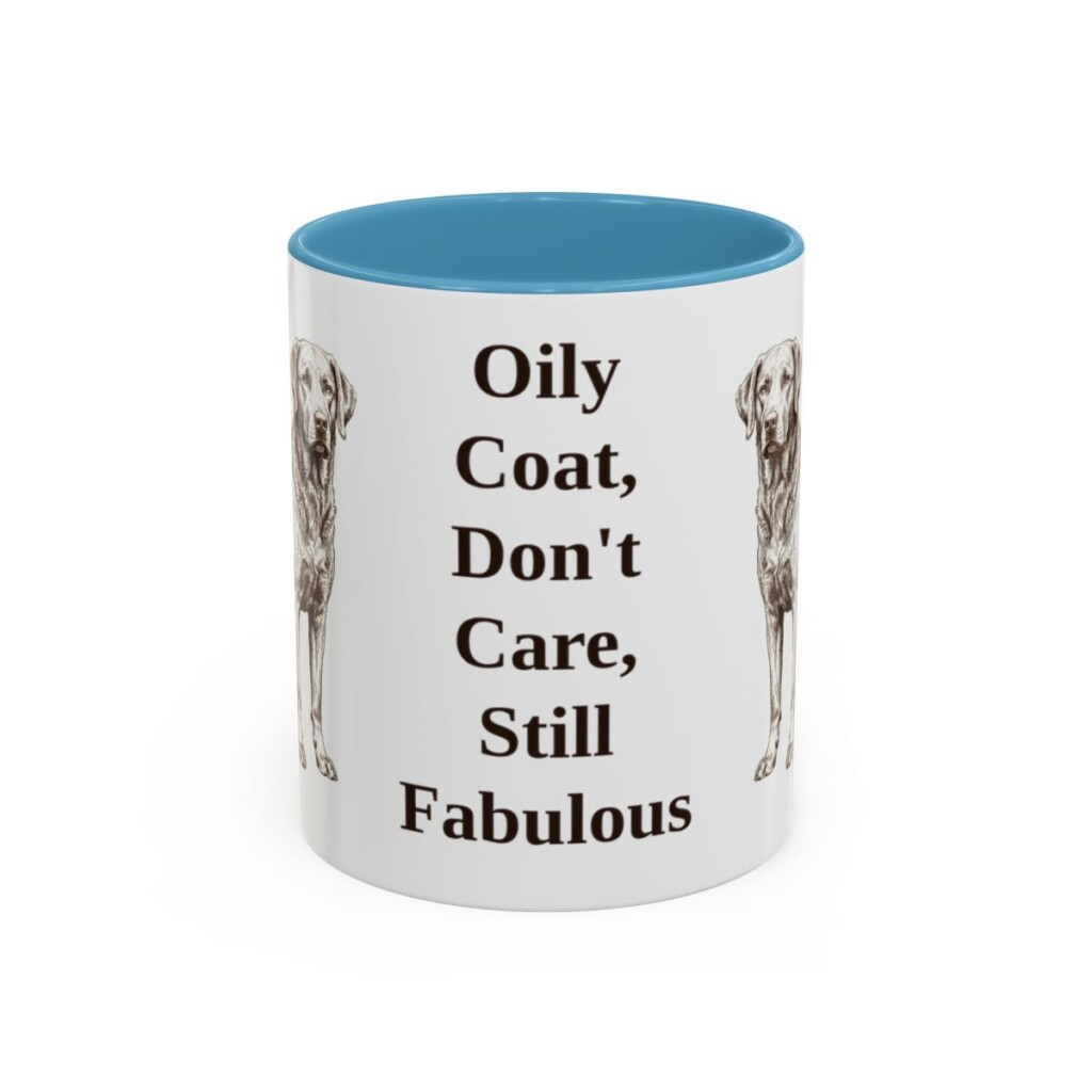 11oz Funny Chesapeake Bay Retriever Mug, Light Blue, front view