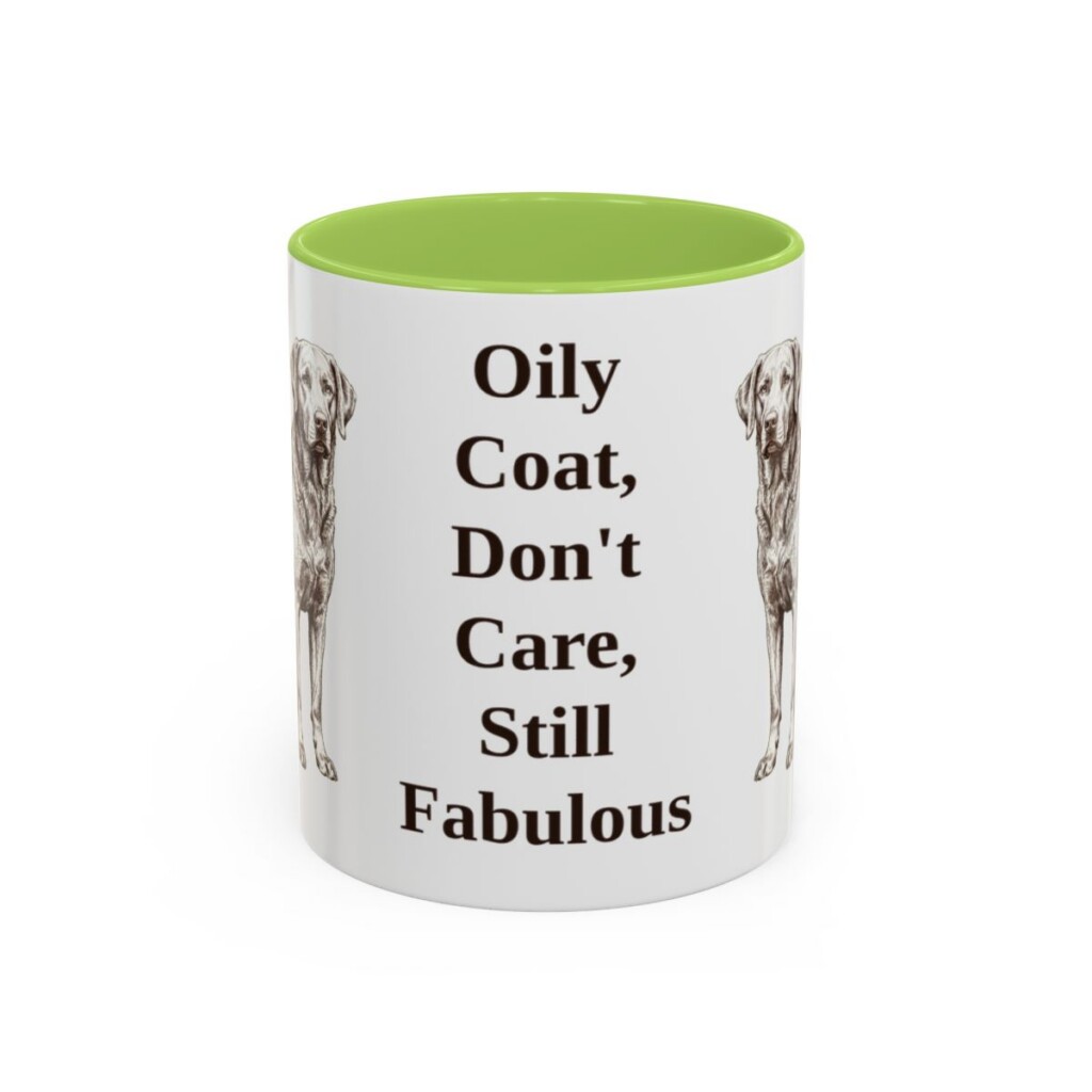 11oz Funny Chesapeake Bay Retriever Mug, Light Green, front view