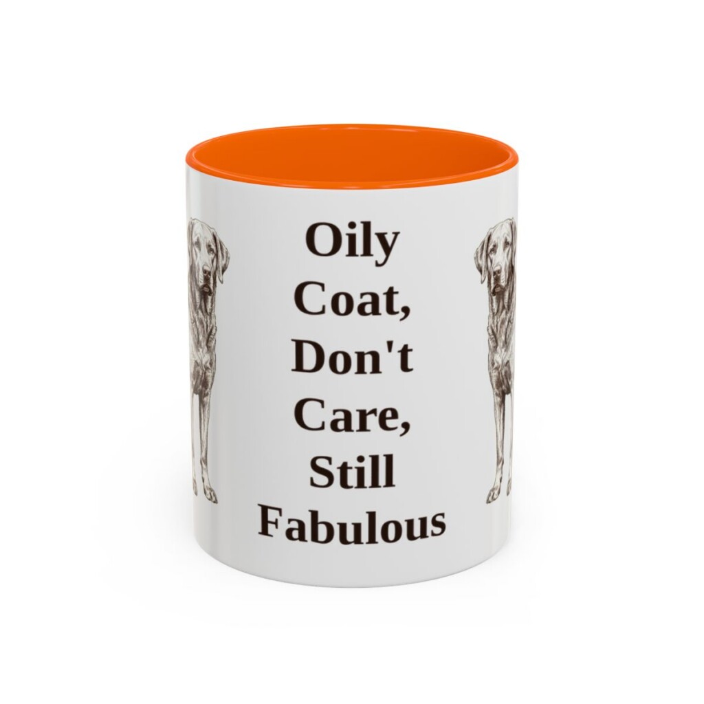 11oz Funny Chesapeake Bay Retriever Mug, Orange, front view