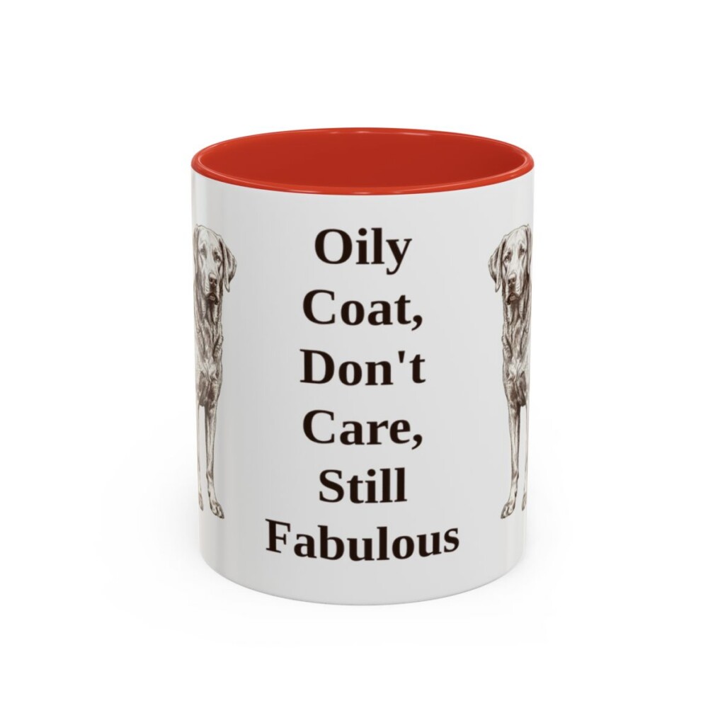 11oz Funny Chesapeake Bay Retriever Mug, Red, front view