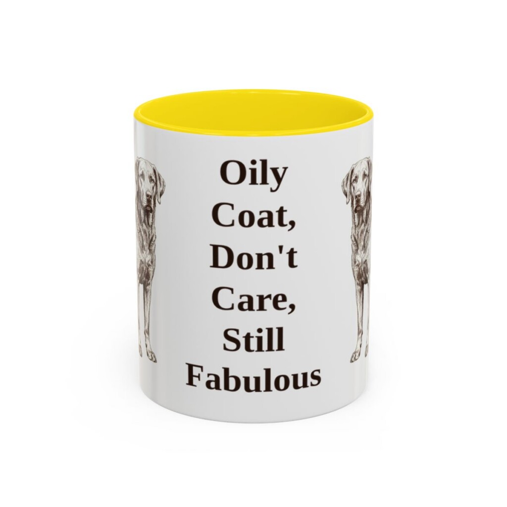 11oz Funny Chesapeake Bay Retriever Mug, Yellow, front view