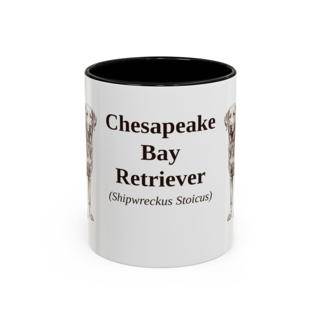 11oz Chesapeake Bay Retriever Latin Mug, Black, front view