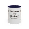 11oz Chesapeake Bay Retriever Latin Mug, Navy, front view