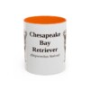11oz Chesapeake Bay Retriever Latin Mug, Orange, front view